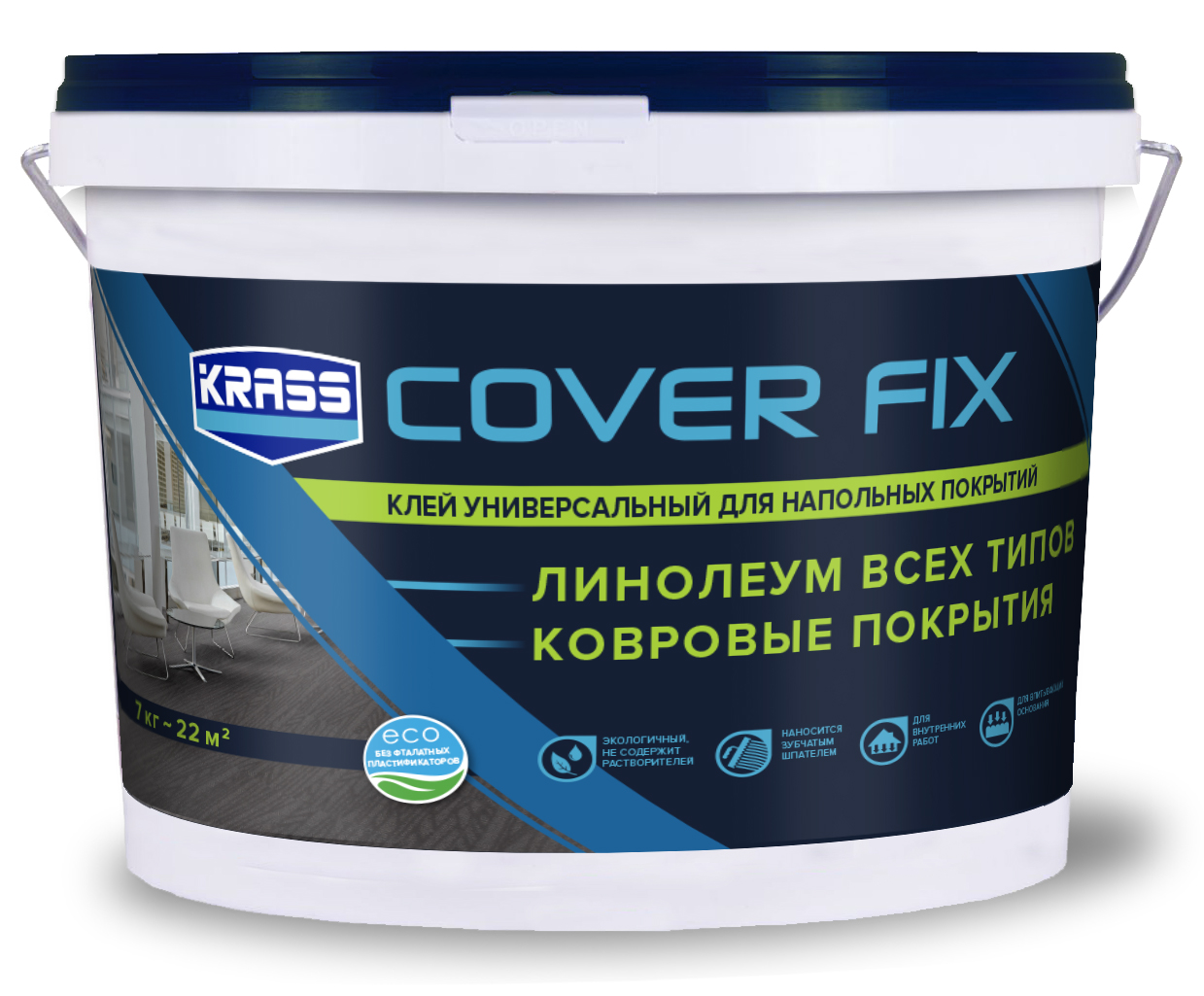 изображение Клей для напольных покрытий KRASS универсальный акриловый 7 кг1
